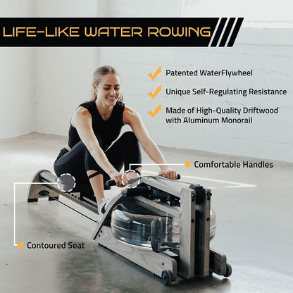 WaterRower Driftwood A1 Studio Rowing Machine - Top Fitness Store